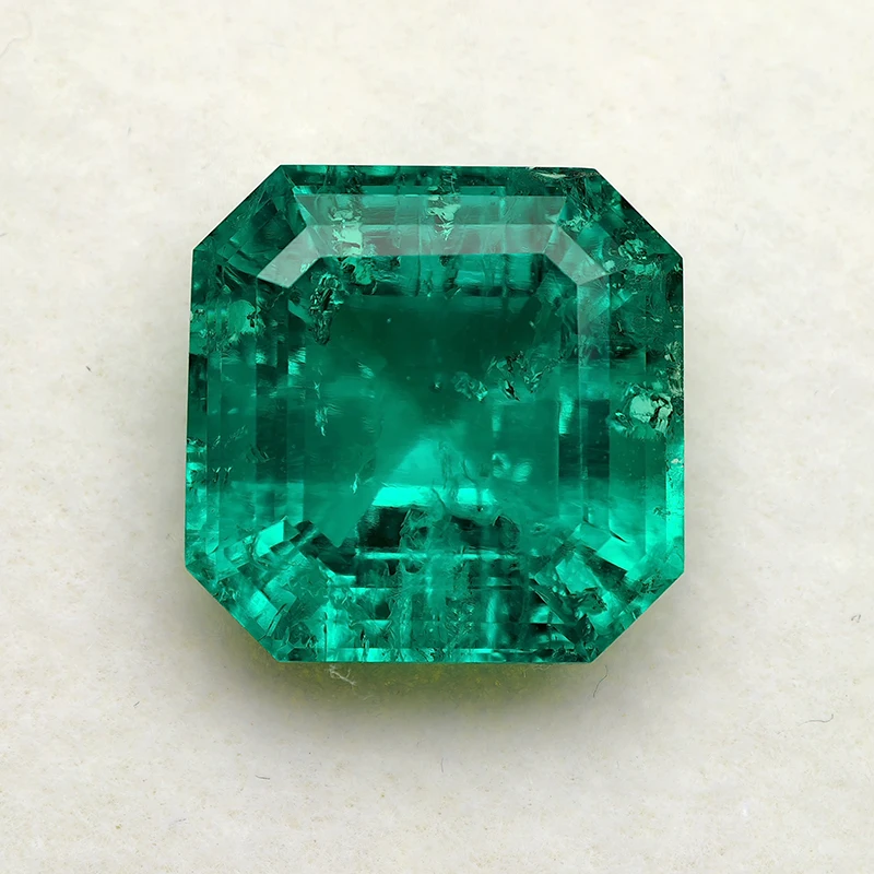 Top Hydrothermal Asscher Cut Lab Grown Esmeralda Piedras preciosas sueltas Columbia sintética Esmeralda Piedra Diamante con certificado AGL
