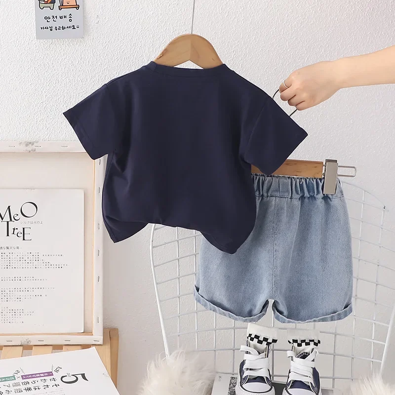 Kids Baby Boy 2 Piece Set 2024 Summer Fashion Casual O-neck Printed Short Sleeve T-shirts and Shorts Infant Boys Clothes Outfits