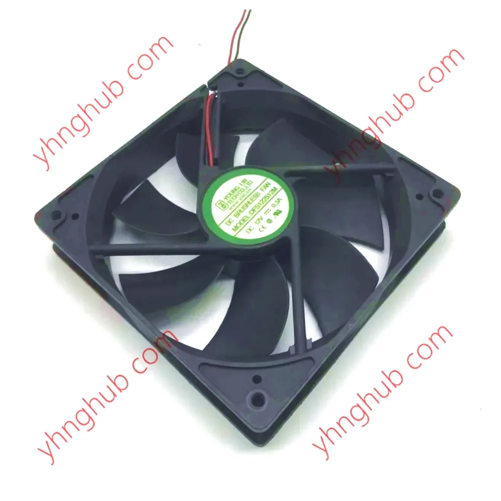 Young Lin DFS122512M DC 12V 0.30A 120x120x25mm 2-Wire Server Square Fan