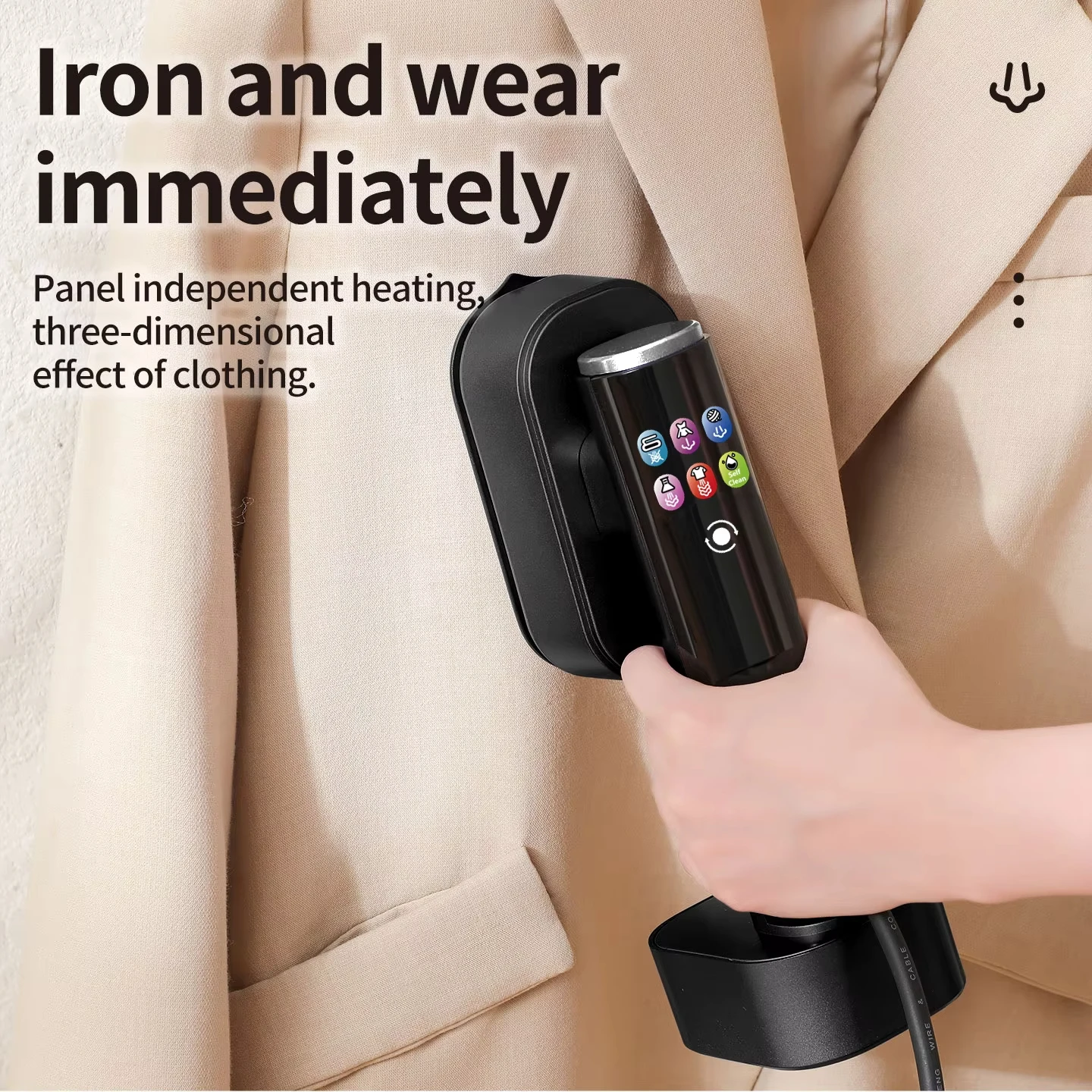 

1300W Handheld Portable Steam Iron with Rotating Head And LED Screen for Clothes Ironing Wet/Dry 220V