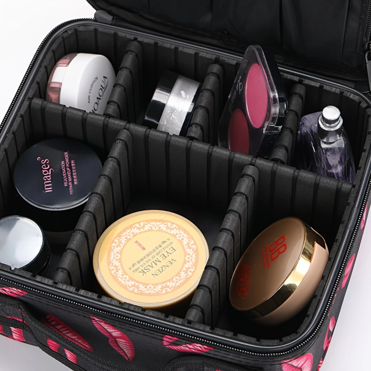 Fashion Lip Print Makeup Bag, Portable Cosmetic Pouch for Travel Organizing