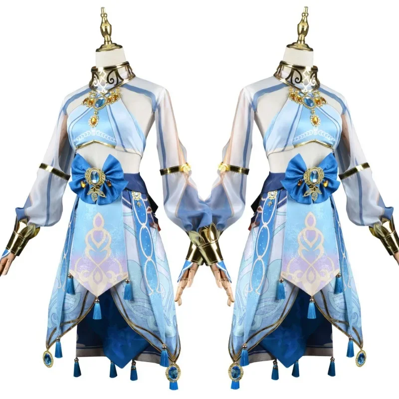 Game Genshin Impact Nilou Cosplay Kostuum Sumeru Dans van Sabzeruz Volledige Set met Blauwe Jurk Halloween Party Anime Conventions