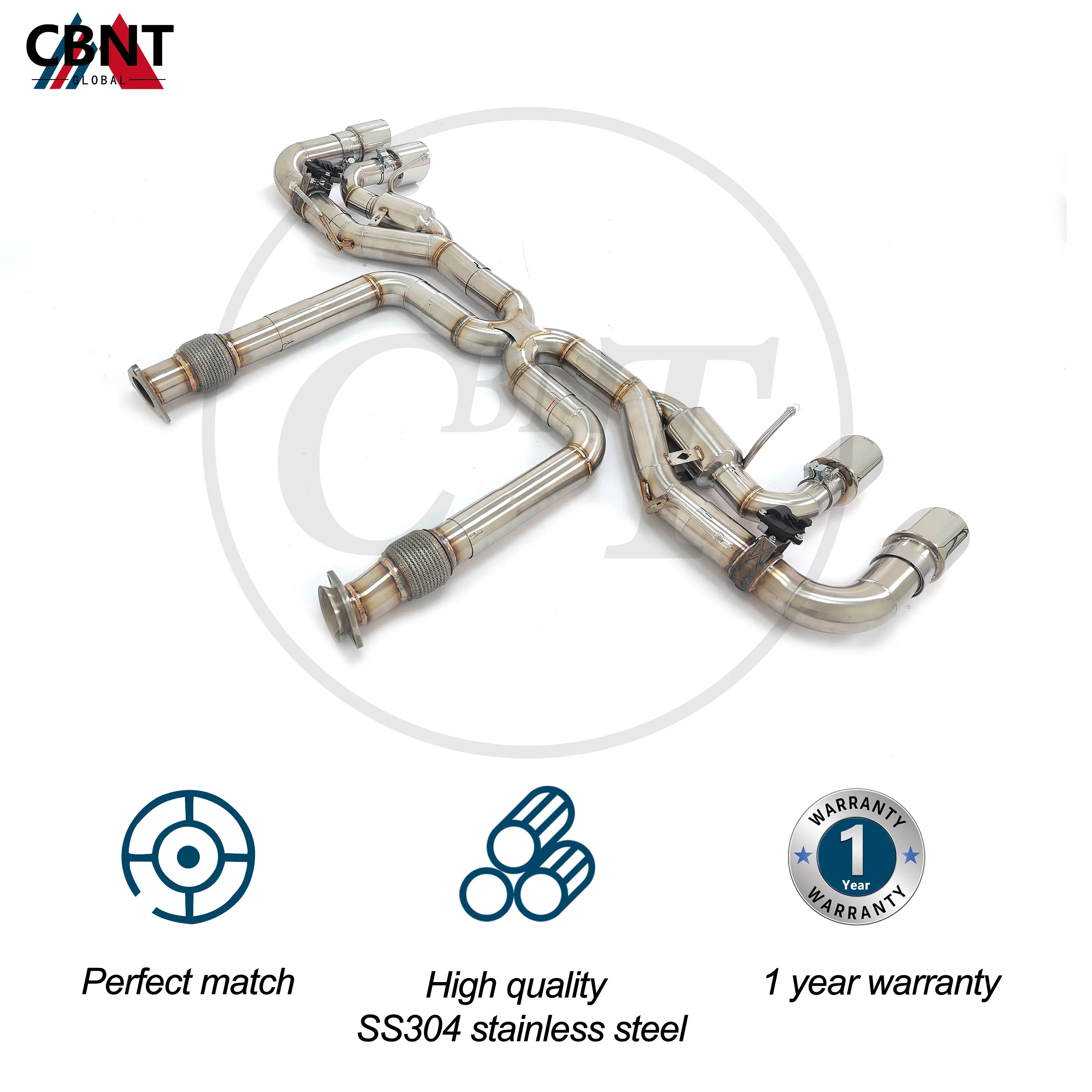 CBNT Valved Exhaust Axle-back for Chevrolet Corvette C8 2019-2023 Performance Valvetronic Exhaust-pipe SS304 Exhaust System