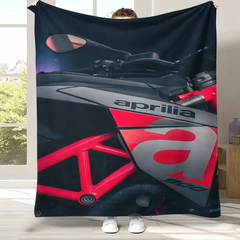 Vintage A-Aprilia Racing Car Soft Flannel Throw Blanket,Cozy Blanket for Bed,Sofa,Living Room,Picnic,Camping,Home Decor Moto