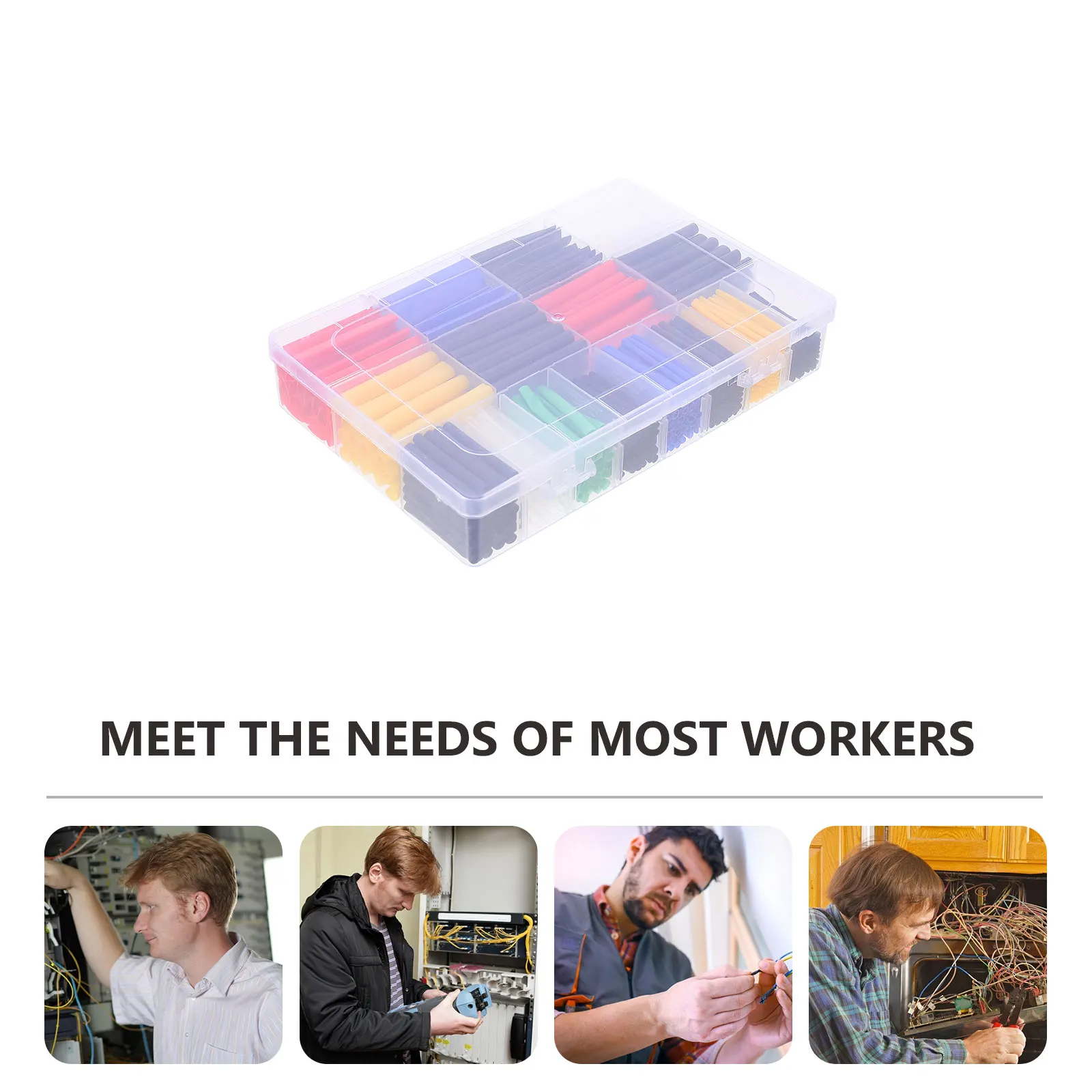 

580pcs 1 Box Heat Shrink Tubing Set Assorted Cable Wire Sleeve Wrap Kit Sizes Colors Waterproof Corrosion Resistant