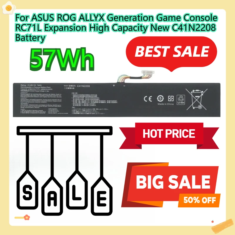 For ASUS ROG ALLYX Generation Game Console RC71L Expansion High Capacity New C41N2208 Battery