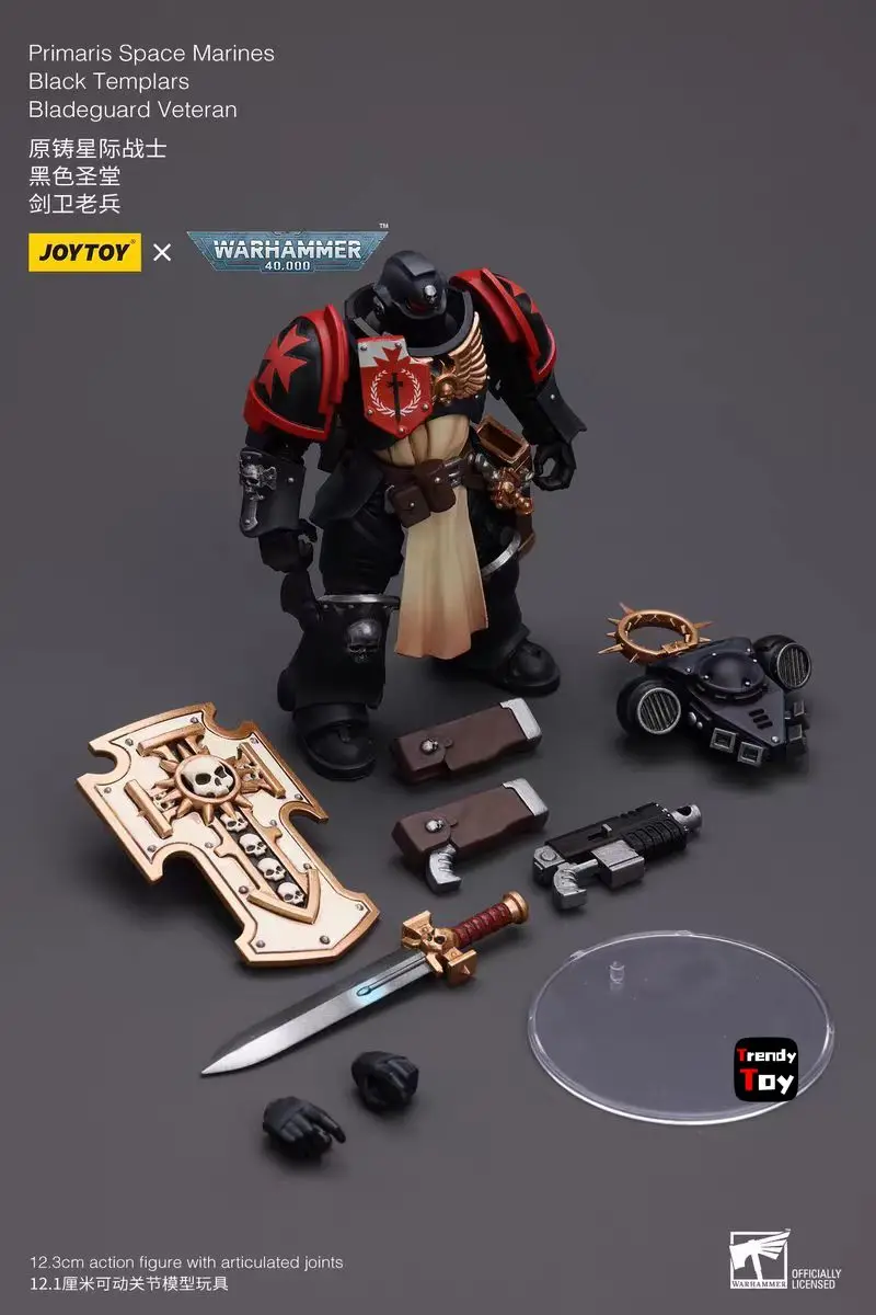 

【JOYTOY】Warhammer 40K Primaris Space Marines Black Templars Bladeguard Veteran 1/18 Action Figure Toys
