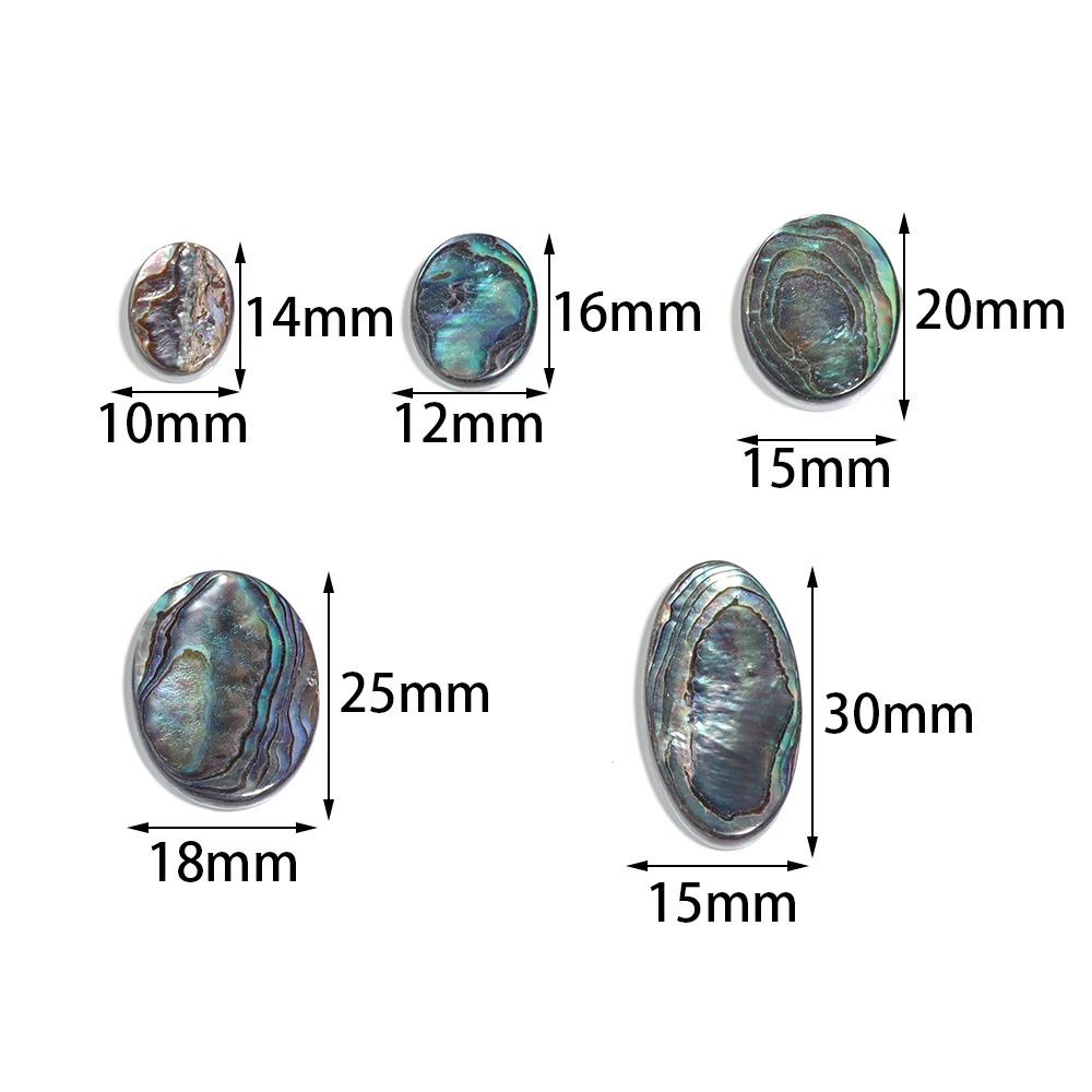 2pcs 10x14 12x16 15x20 15x30mm 18x25 Abalone Oval Beads Shell Cabochons Accessories for DIY Pendant Bracelet Necklace Jewelry