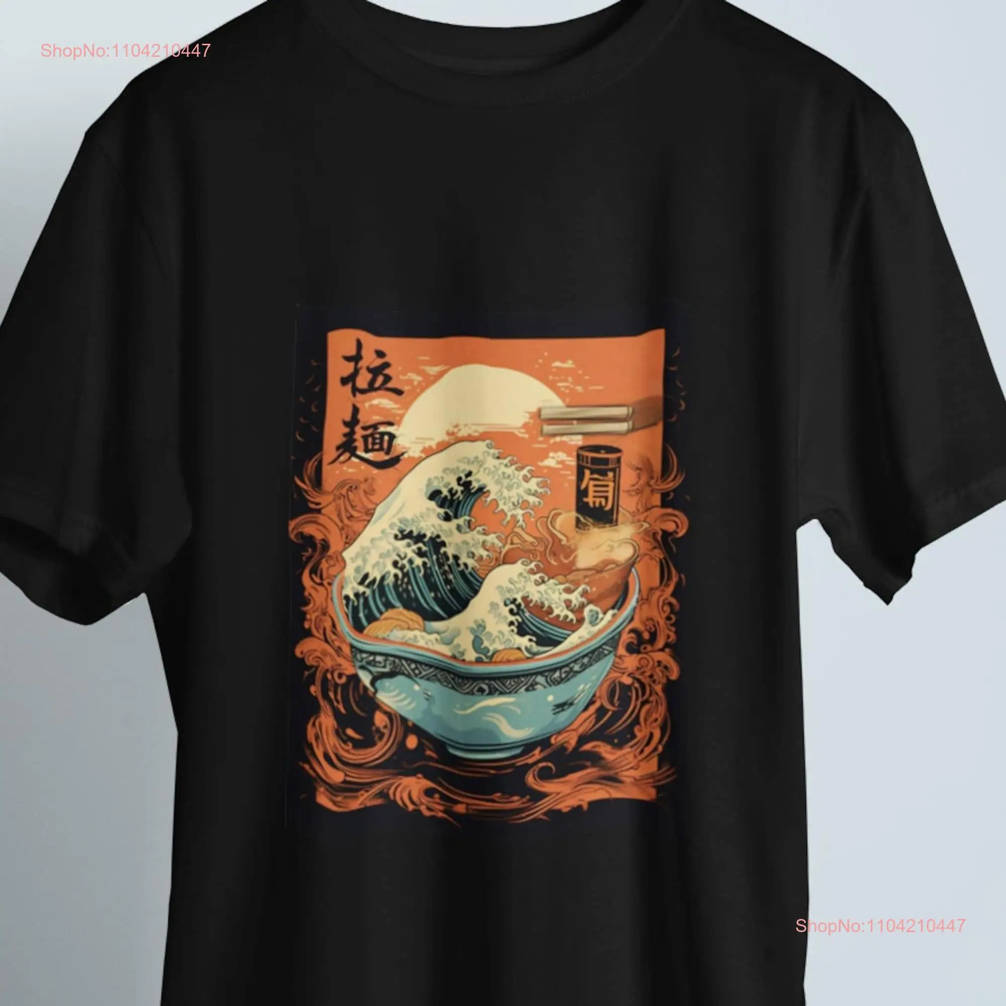 Ramen Noodle Soup Wave Inspired Classic T Shirt Unique Stylish Comfort Fit Kanagawa Weave Anime Kanji