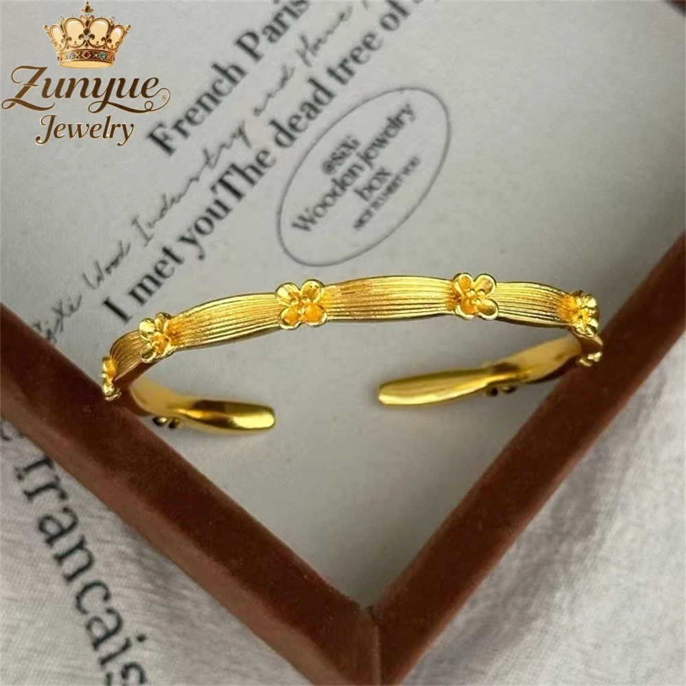 

High-End Sand Gold Osmanthus Bracelet Luxury Quality Jewelry Handicraft Fashion Jewelry Gift Exquisite Popular Elegant Charms