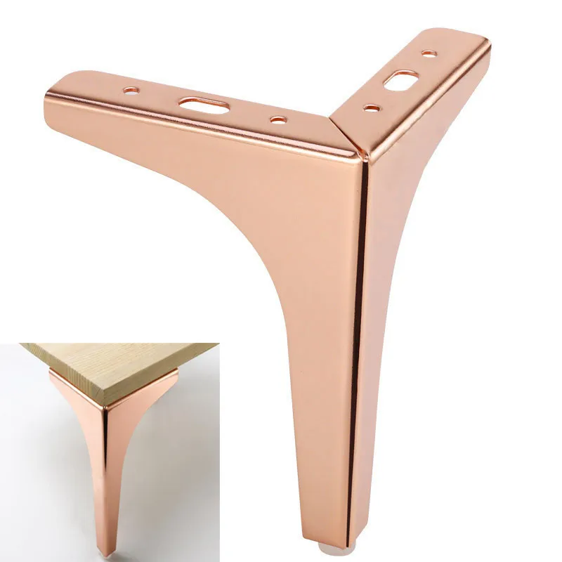 

4Pcs Height 10/13.5/15/17CM Furniture Leg rose gold for Sofa Cupboard Cabinet Bed Chair Level Feet Home Accessories