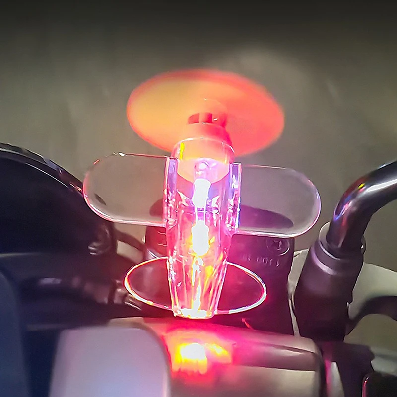 

Car Rotatable Airplane Wind Powered Small Led Light Airplane Decor Car Styling Ornaments Bikes Motorcycle Decoration