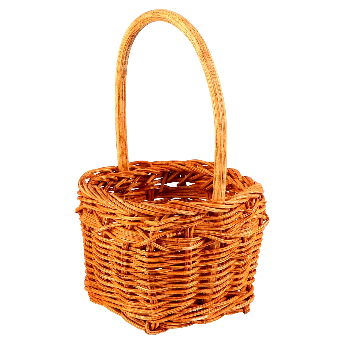 

Rattan Woven Flower Mini Flower Container For Fresh Dried Flowers Storage Square Basket Home Office Decorative Storage Basket