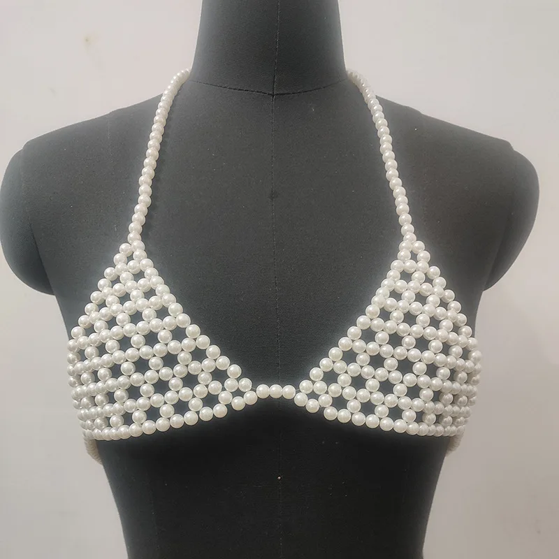 Sexy Body Jewelry Totally Hand-made Weave Bra Chain Mesh Chest Chain Night Club Party Body Fittings Bikini Beach Dress