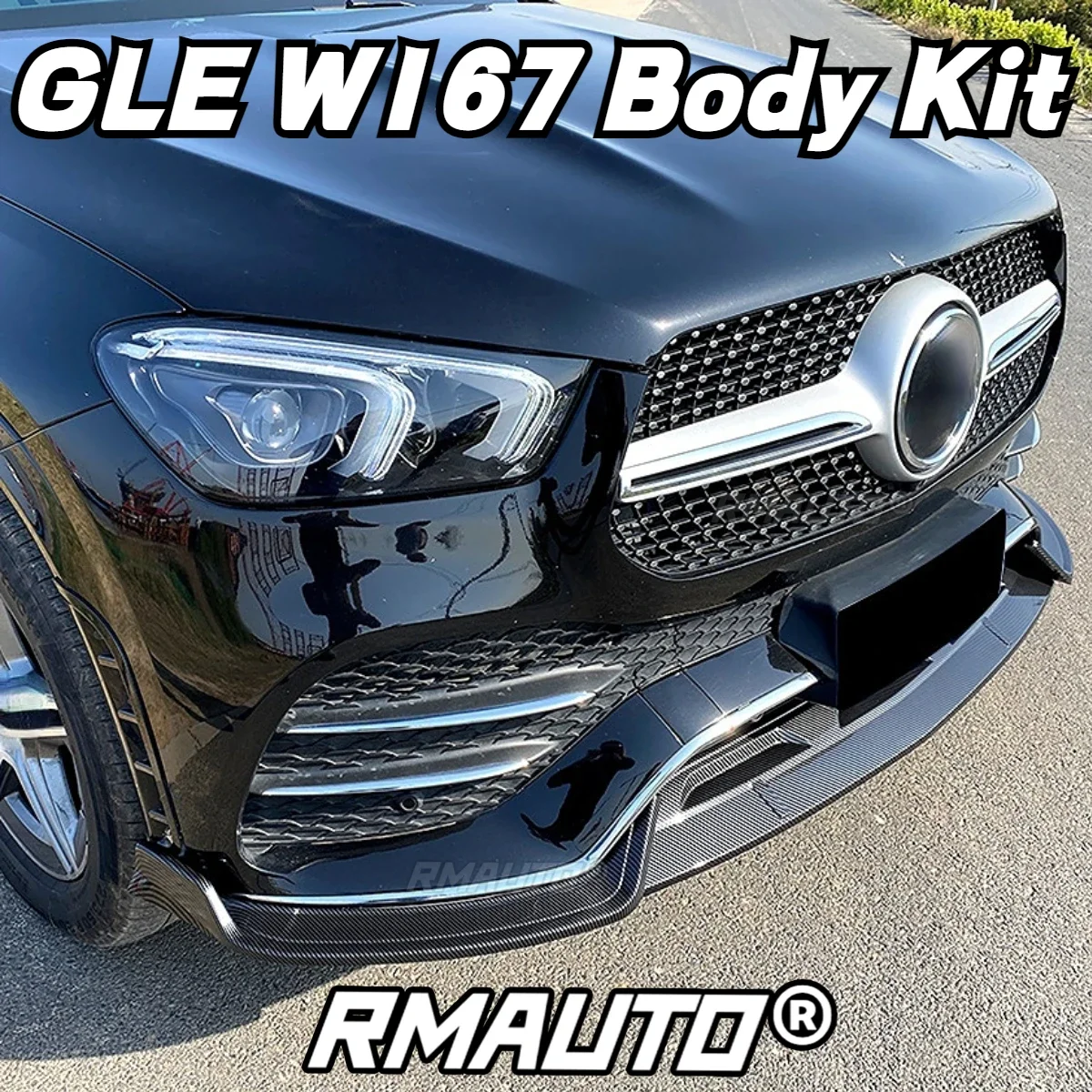 

W167 GLE Lip Front Bumper Splitter Spoiler Diffuser For Mercedes Benz W167 C167 GLE350 GLE450 2020-2022 Car Accessories Body Kit