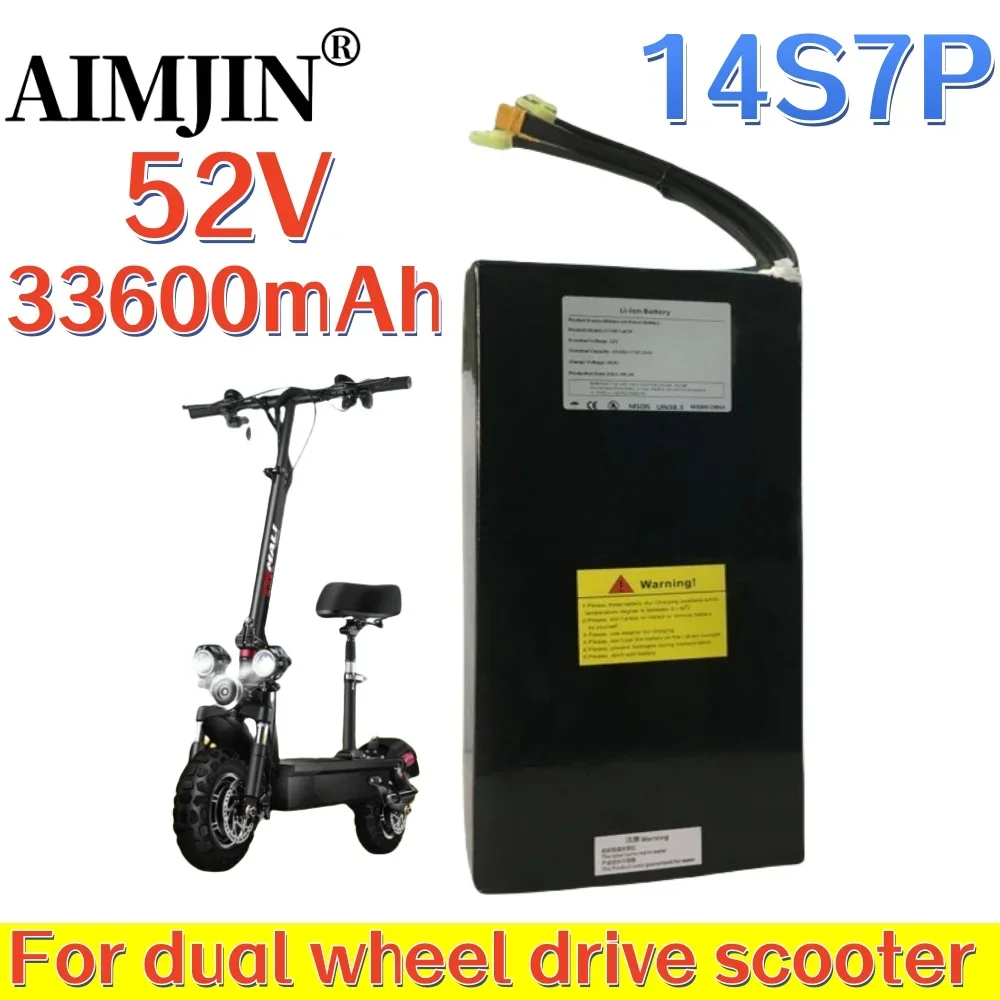 

52V 14S7P 33600mAh 21700 1747.2Wh Lithium Battery for Dual Drive Scooter， Balance Car, Bike, Tricycle