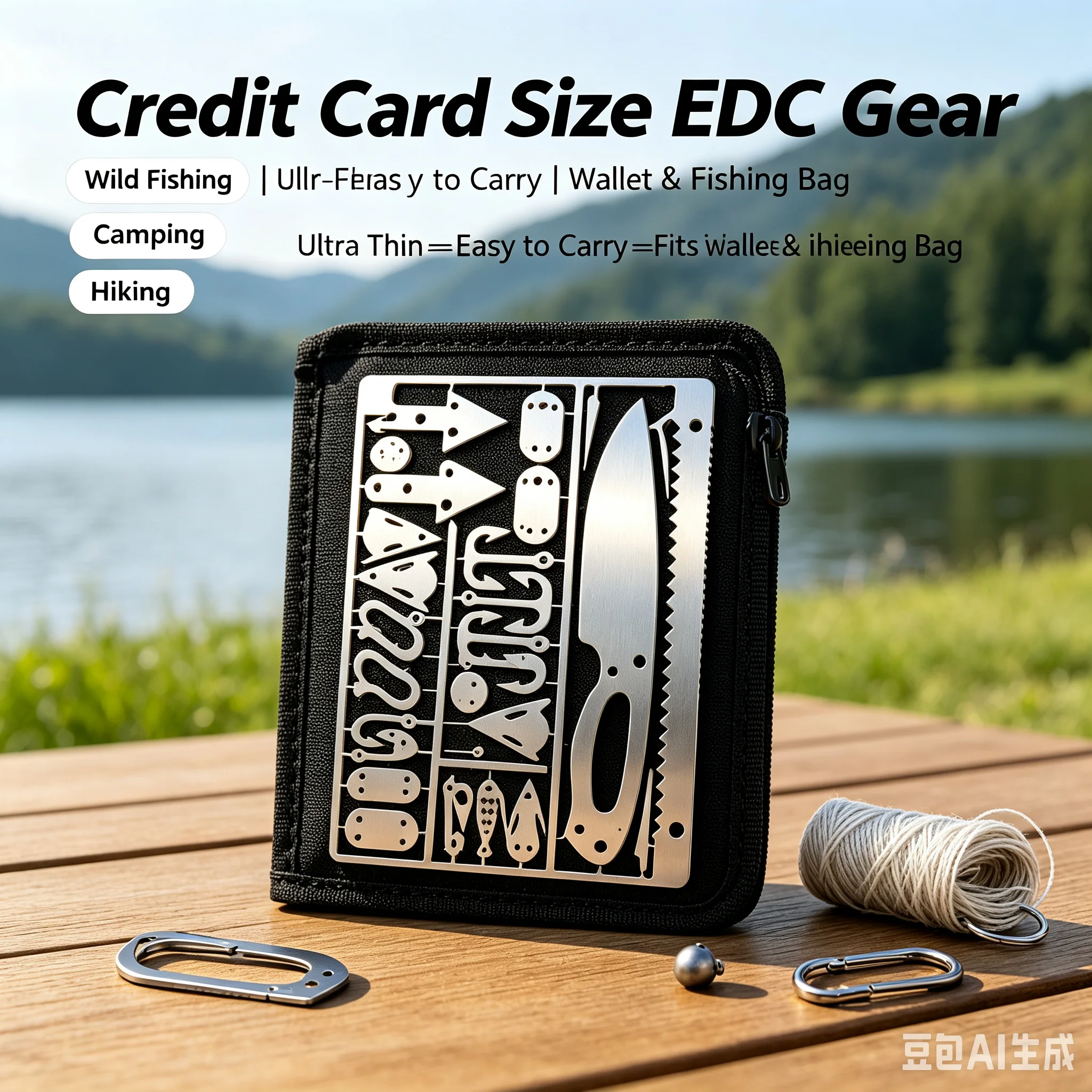 Trial Activity Multifunctional Outdoor Fishing Hook EDC Card - Portable Hunting & Survival Tool for Wilderness Adventures