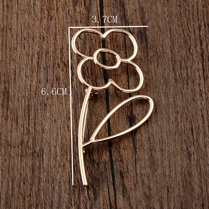 1 pc New And Fashionable Alloy Brooch Simple Trend Wisp Flower Pins Clothing Accessories Accessories