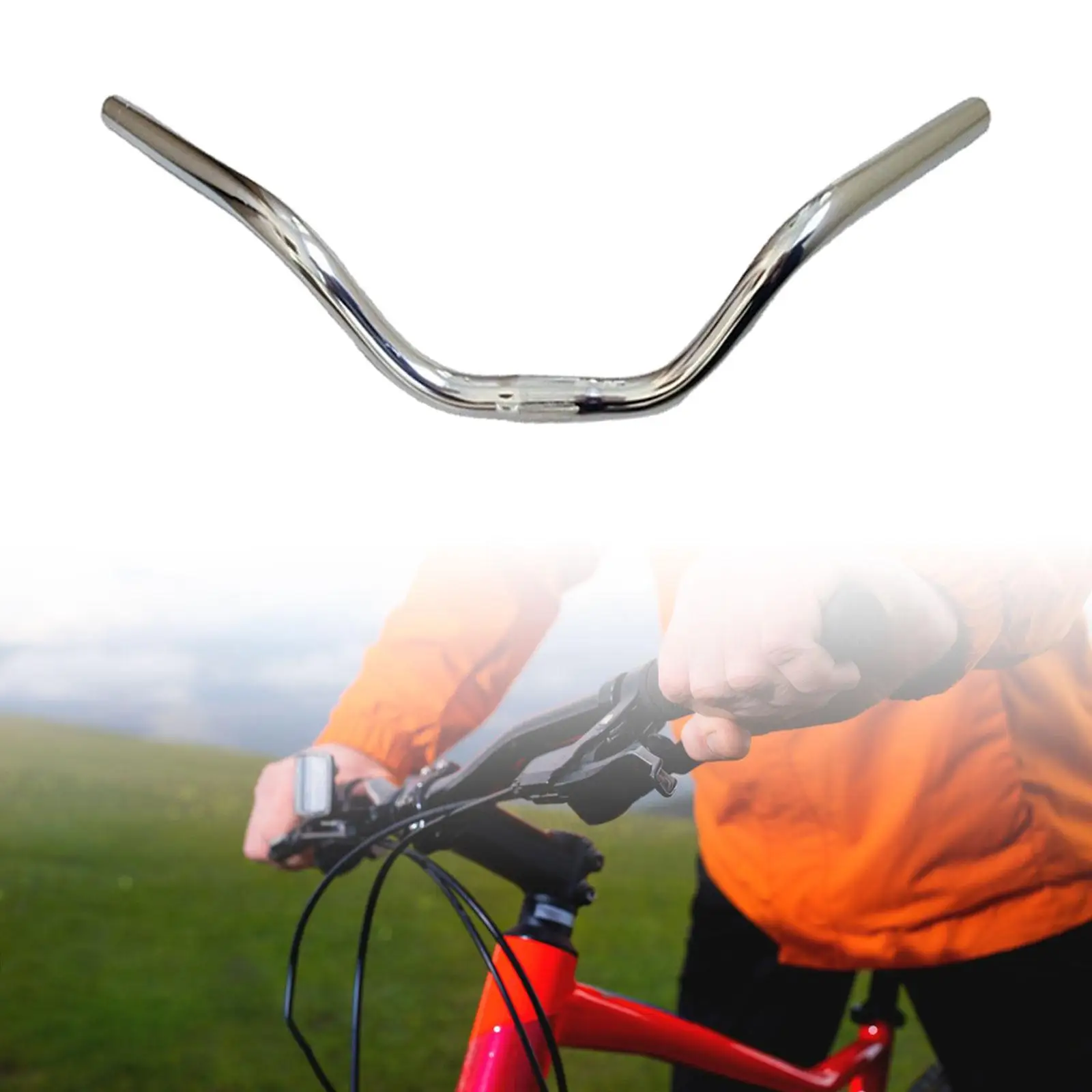

Bike Handlebar 25.4mm Clamp Lightweight Strong Riser Bar Replacement Handle Bar for Mountain Road Bikes BMX Biking Component