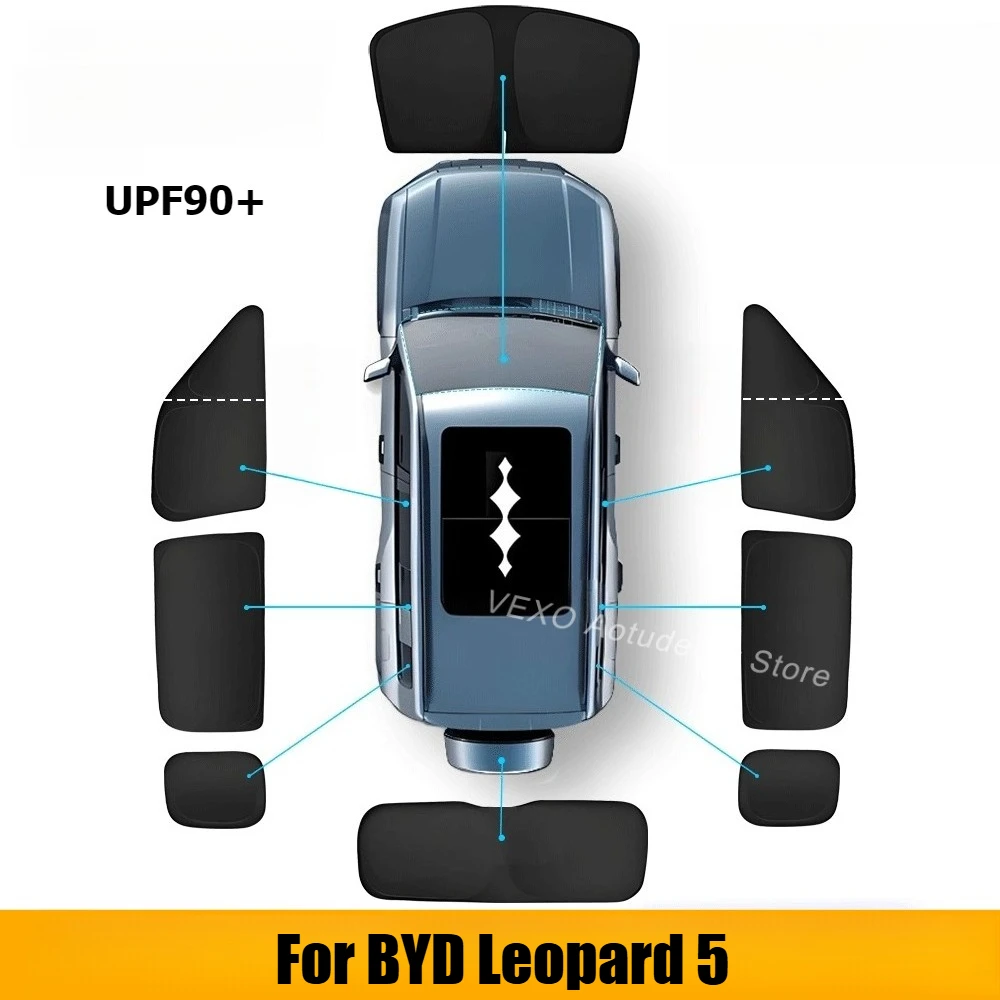 

For BYD Leopard 5 Car Windshield Sun Shade Covers Front Side Window Sunscreen UV Protector Rear Parasol Car Sunshade Accessories