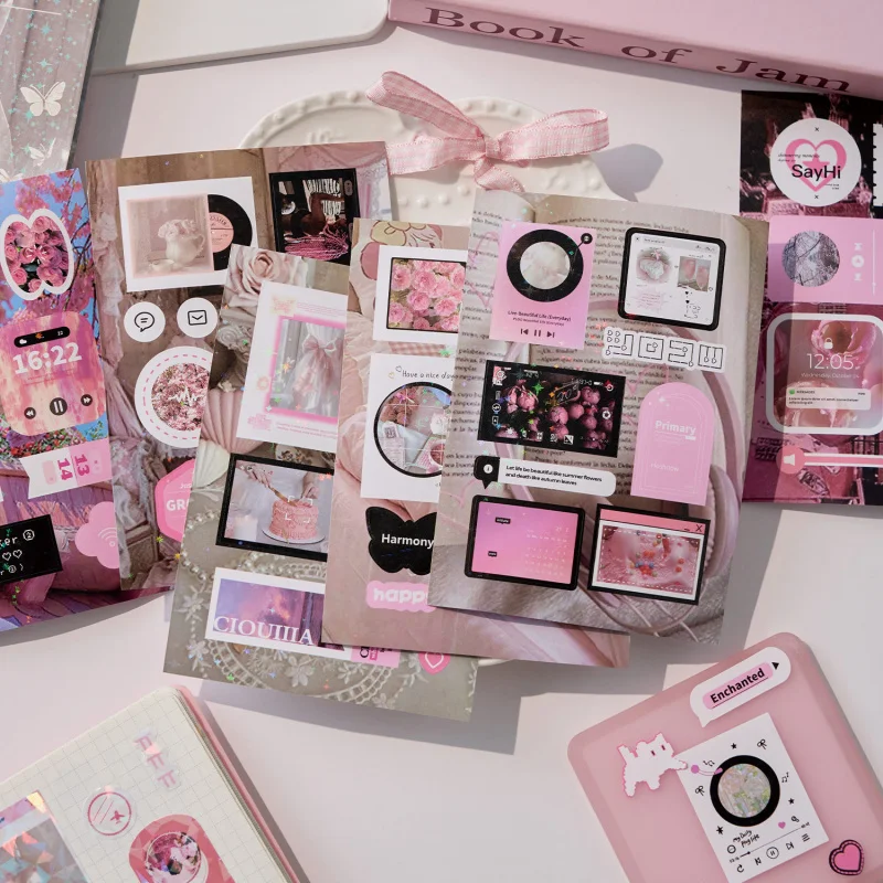 20 قطعة من كتاب ملصقات Gukka الجمالي الكوري - شارات مقطوعة بالقالب للمجلة وسجلات القصاصات