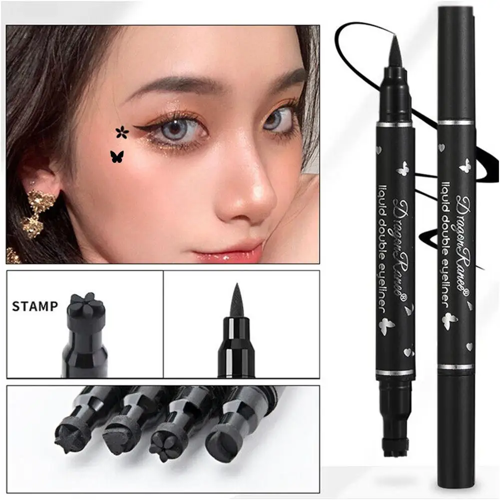 Double Headed Star Seal Eyeliner Pen Black Stamp Pen Boxed Waterproof Sweat-proof Eyeliner Seal Beauty Cosmetics For Women D1f8