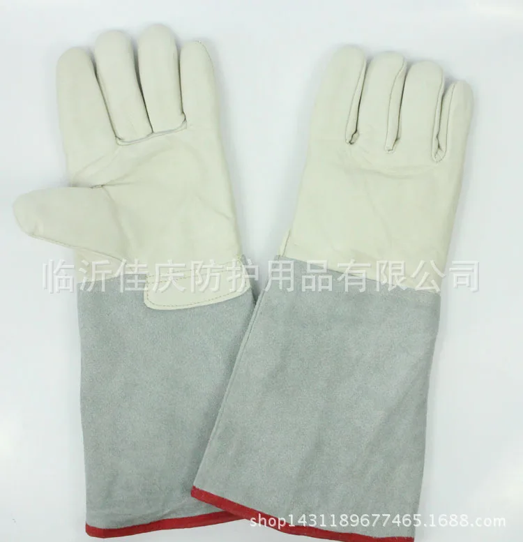 Free Shipping LNG Liquid Nitrogen Resistant Low Temperature Dry Ice Freezer Warmth Protection Cowhide Work Gloves