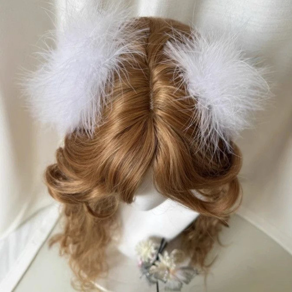 Peruca marrom, cabelo longo, cabelo artificial simulado, acessórios de jogo de anime, cosplay, arnês, cabelo liso, adereços para show de fotos