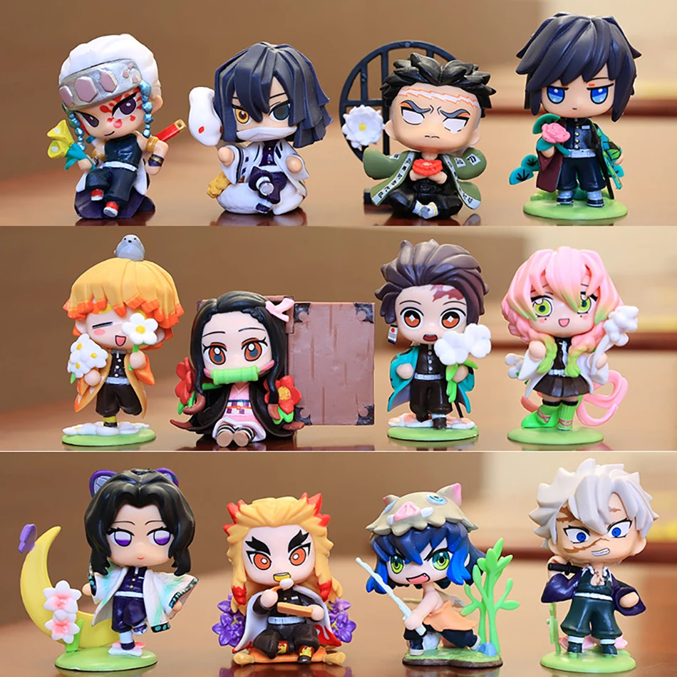 New Demon Slayer Tanjiro Kamado Nezuko Anime Cartoon Figure Creative Personalized Blind Box Statue Model Ornaments Surprise Gift