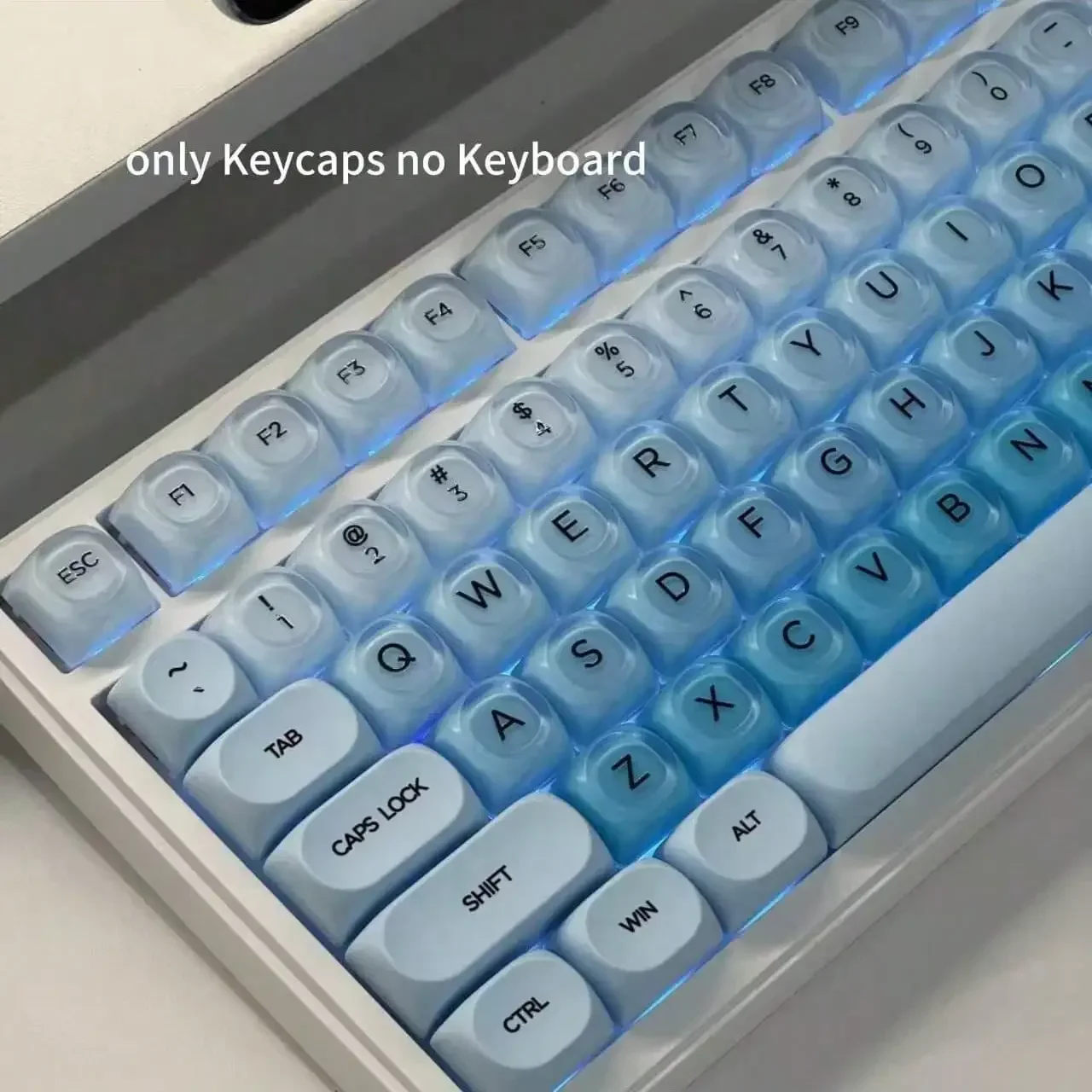 Sky Blue Gradient PBT+PC Keycaps, Suitable For Mechanical Keyboards Like Wooting, Compatible With Magnetic Switches