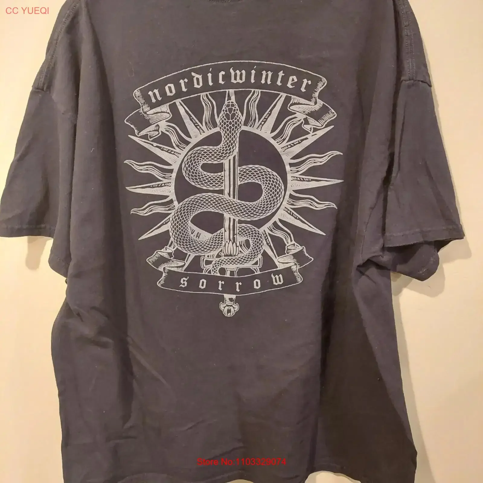 T-shirt Nordicwinter Sorrow XL Hypnotic Dirge Records METAL Band Tour vintage délavé polyvalent streetwear unisexe graphique homme