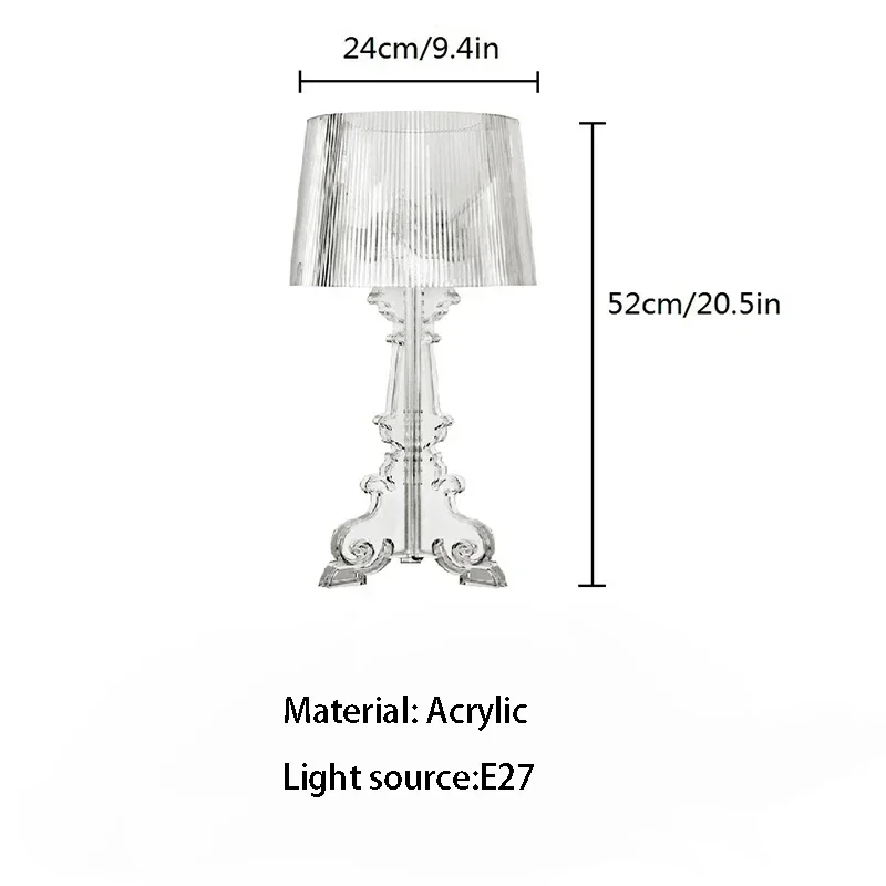 Imagem -06 - Lâmpadas de Mesa Acrílicas Claras para Sala de Estar ao Lado da Lâmpada Led Home Deco Lâmpada de Mesa Todo o Abajur Acrílico Decoração do Quarto