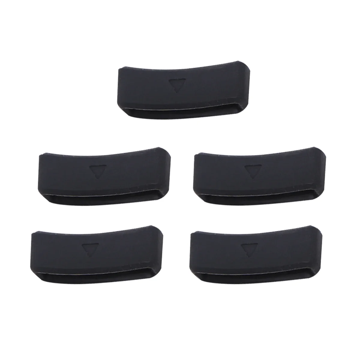 5pcs Strap Silicone Ring Silicone Watch Band Strap Loops Movable Ring Positioning Buckle Compatible for Garmin (Black, Ded