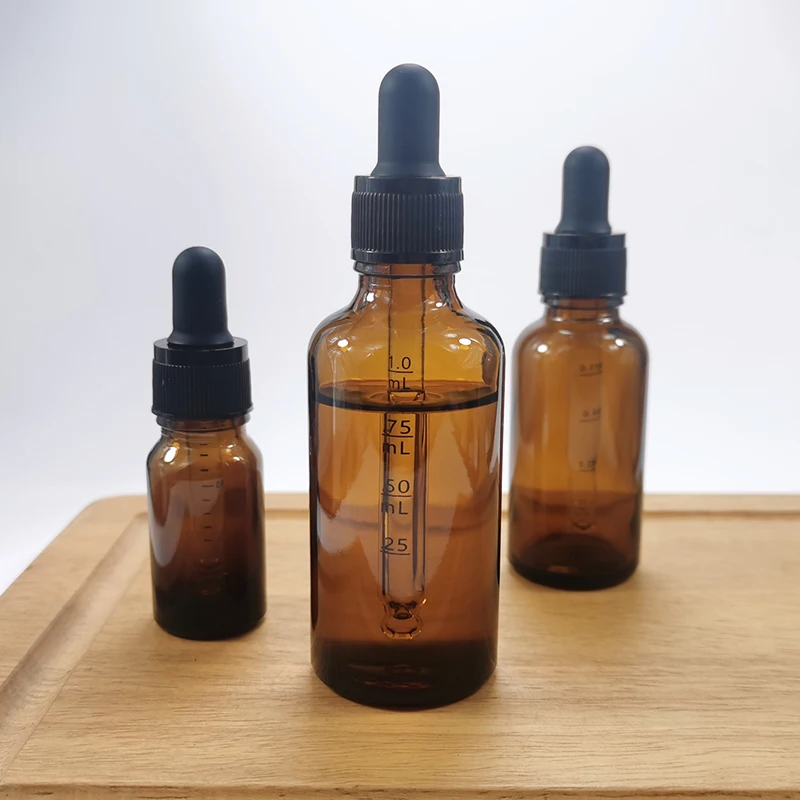 10 Stück/Set Glasflasche Bernsteinfarben für Öle, Parfümflakon mit Skala, UV-Schutz, Aromatherapie-Flüssigkeitspipettenbehälter, nachfüllbar – Detail 5