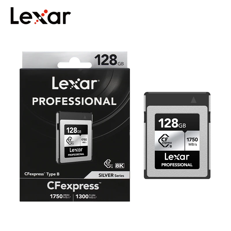 Lexar Silver Series CFexpress Type B Storage Card 128GB 256GB Memory Card Read Speed up 1750MB/s Flash Card For 8K Camera
