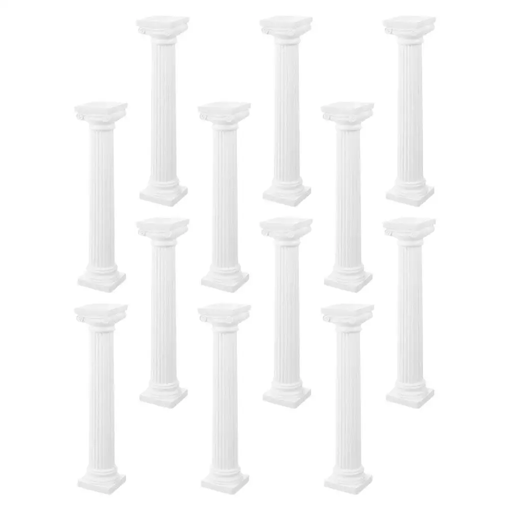 

12 Pcs Micro Landscape Sand Table Model Roman Column Holder Pedestal Ornaments Plastic