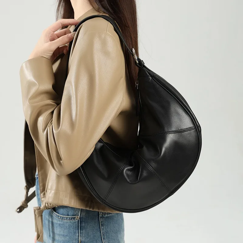 

Роскошная большая сумка для женщин, дизайнерская сумка через плечо из натуральной кожи, стильная сумка через плечо большой вместимости, модная и универсальная