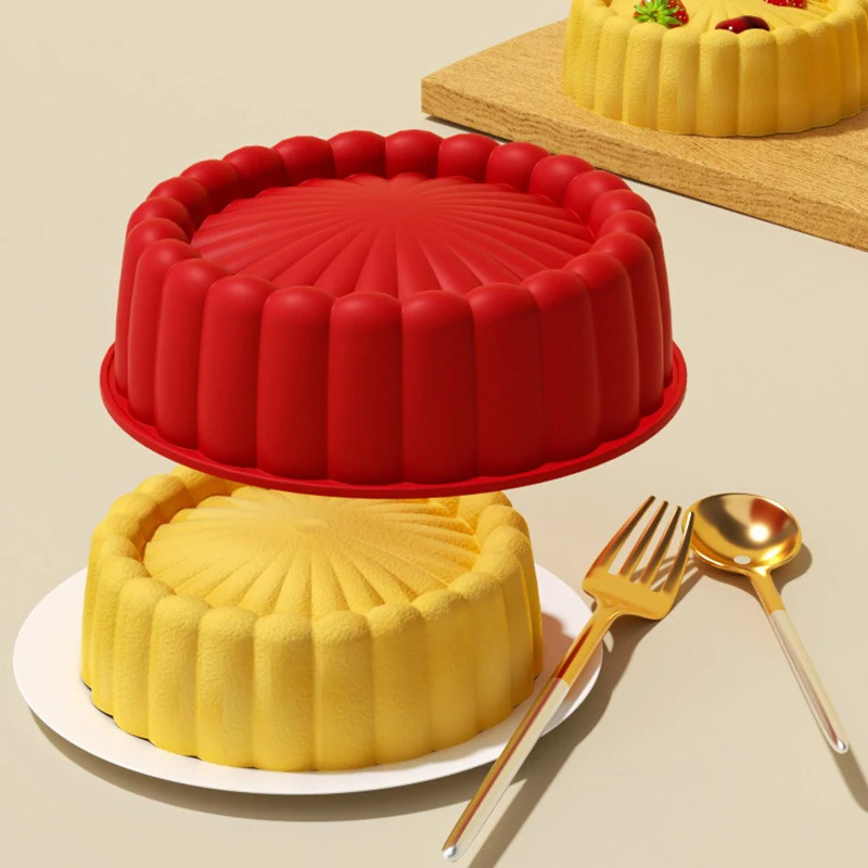 Cakes Pan Round Silicone Baking Pan Sponge Flan Mold Strawberry Shortcake Baking Pan Kitchen Silicone Moulds