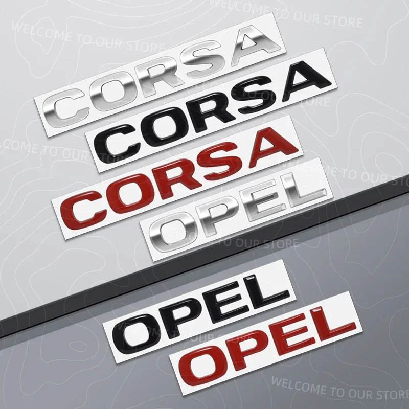 QA Zinc Alloy For OPEL Corsa Letter Logo OPC Line GTC Vauxhall Car Trunk 3D Metal Emblem Rear Body Badge Sticker Accessories