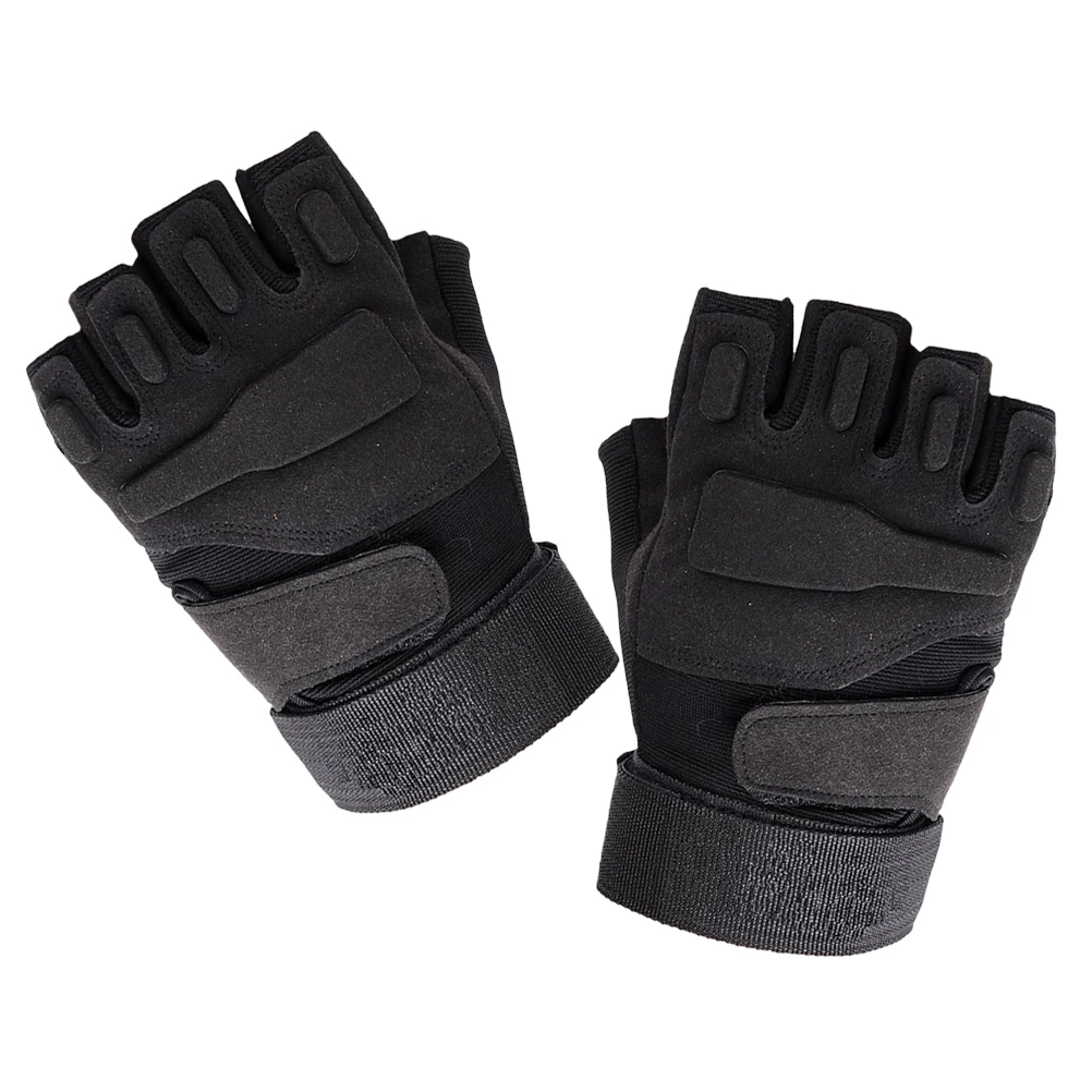 

Fleece Gloves Half Finger Shockproof Breathable Cycling Outdoor Sports Anti Sweat Anti Slip Durable Safe