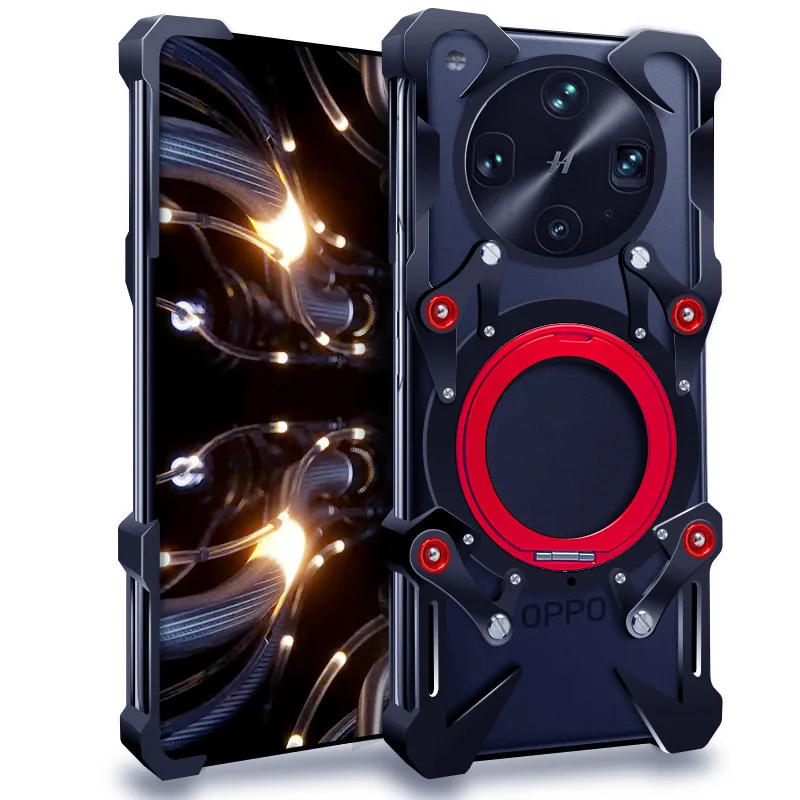 

Magnetic Metal Bumper for OPPO Find X9pro /X9/X8 X7 pro K13 A80 A5 A6 Rimless 360-Degree Rotation Case with Lens Cover