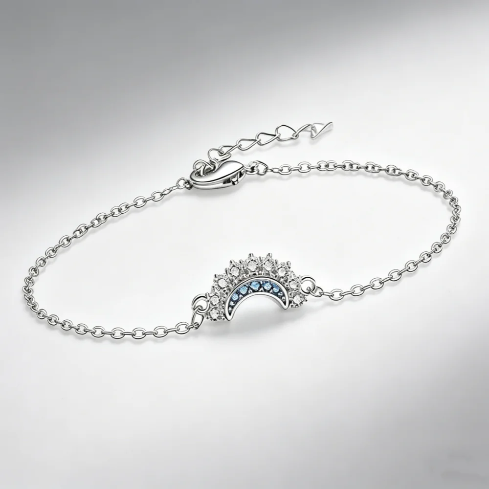 Sun and Moon CZ Couple Bracelet Set Sparkling Adjustable Design Elegant Wedding Party Jewelry Gift for Ladies