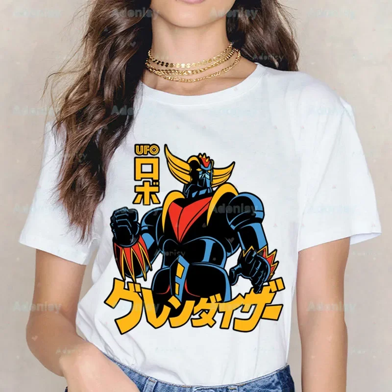 Goldorak UFO Summer Shirt Graphic Grendizer T Shirt Women Tops Base O-neck Space Robot Nostalgia Goldrake Tee Funny Girls Tshirt