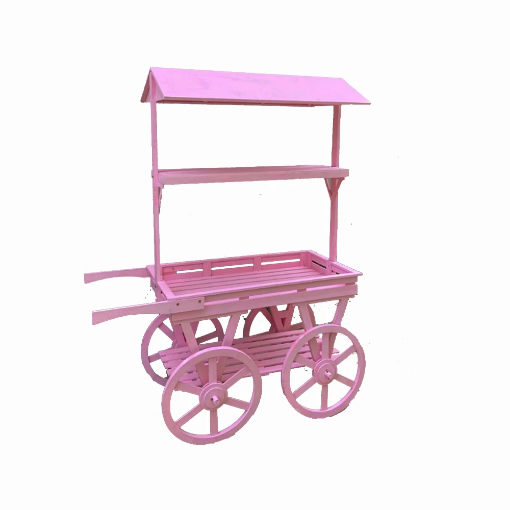 Collapsible Candy Car Flower Candy Carts With Wheels For Wedding Children Christmas Decoration Dessert Candy Bar Cart