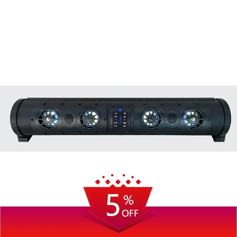 

Sound bar Outdoor Marine Speaker Bluetooth 27 Inch with Sound and Led Lights Speaker System UTV ATV Golf Cart Speaker