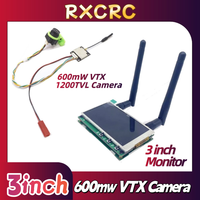 RXCRC 5.8G 600mW VTX  Transmitter 1200TVL 2.5mm Camera FPV 3 inch Dual antennas Monitor For RC FPV Long Range Fixed-wing Drones.