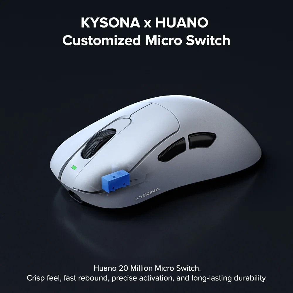 Kysona Mars SE Wireless Mouse Bluetooth 2.4G Tri-Mode Lightweight 24000dpi Paw3311 E-Sport Gaming Mouse For Pc Gamer Accessoires