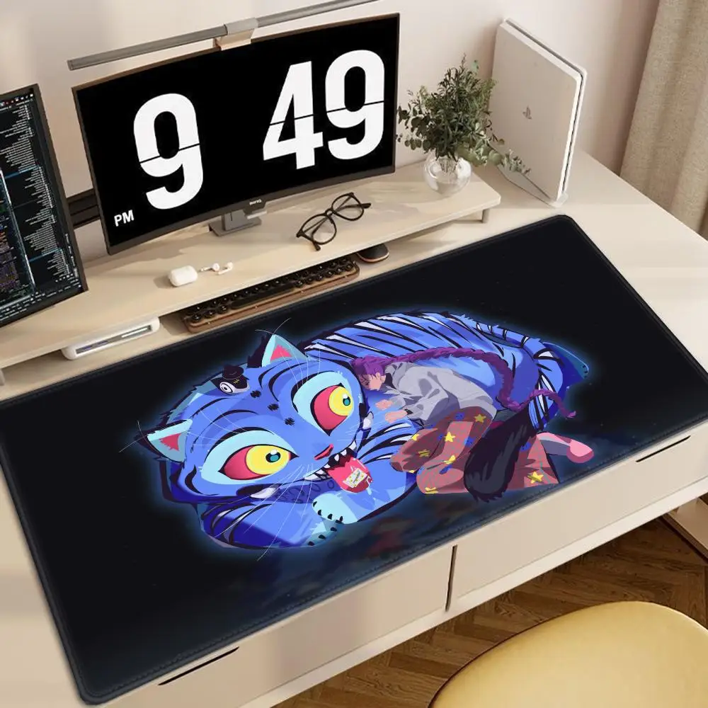 Anime KPOP Demon Hunters tiger Mouse Pad Extra Large Mouse Pad for Gaming, Smooth Surface, Non-Slip, Comfortable, Durable Desk M