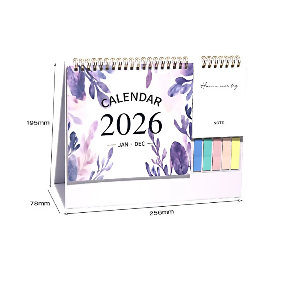 

Портативный январь 2026 - декабрь 2026 2026 Цветочный календарь для ежедневного исследования Складной английский календарь Красочный календарь для планирования и записи Домашний календарь