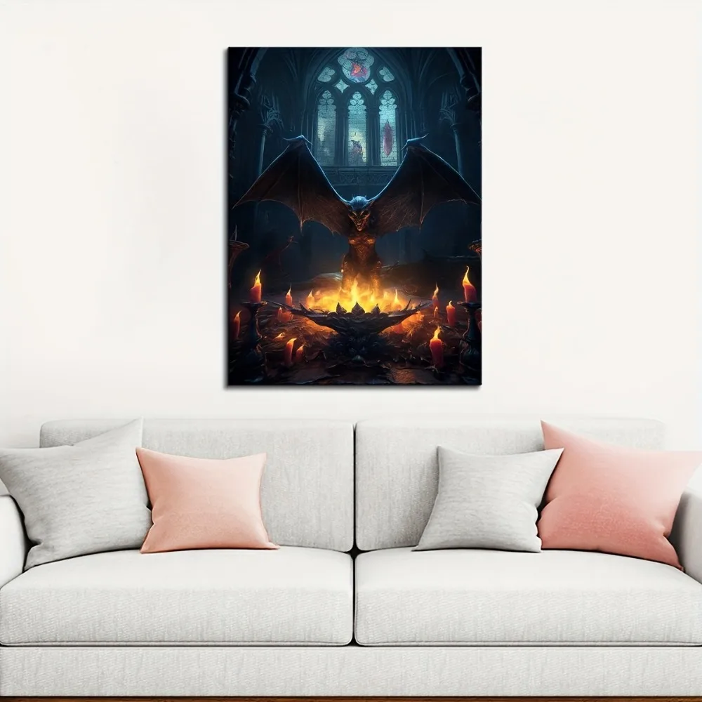 

1.5 inch solid wood picture frame, Halloween Vampire Bat art painting decoration, wall decoration hanging picture.